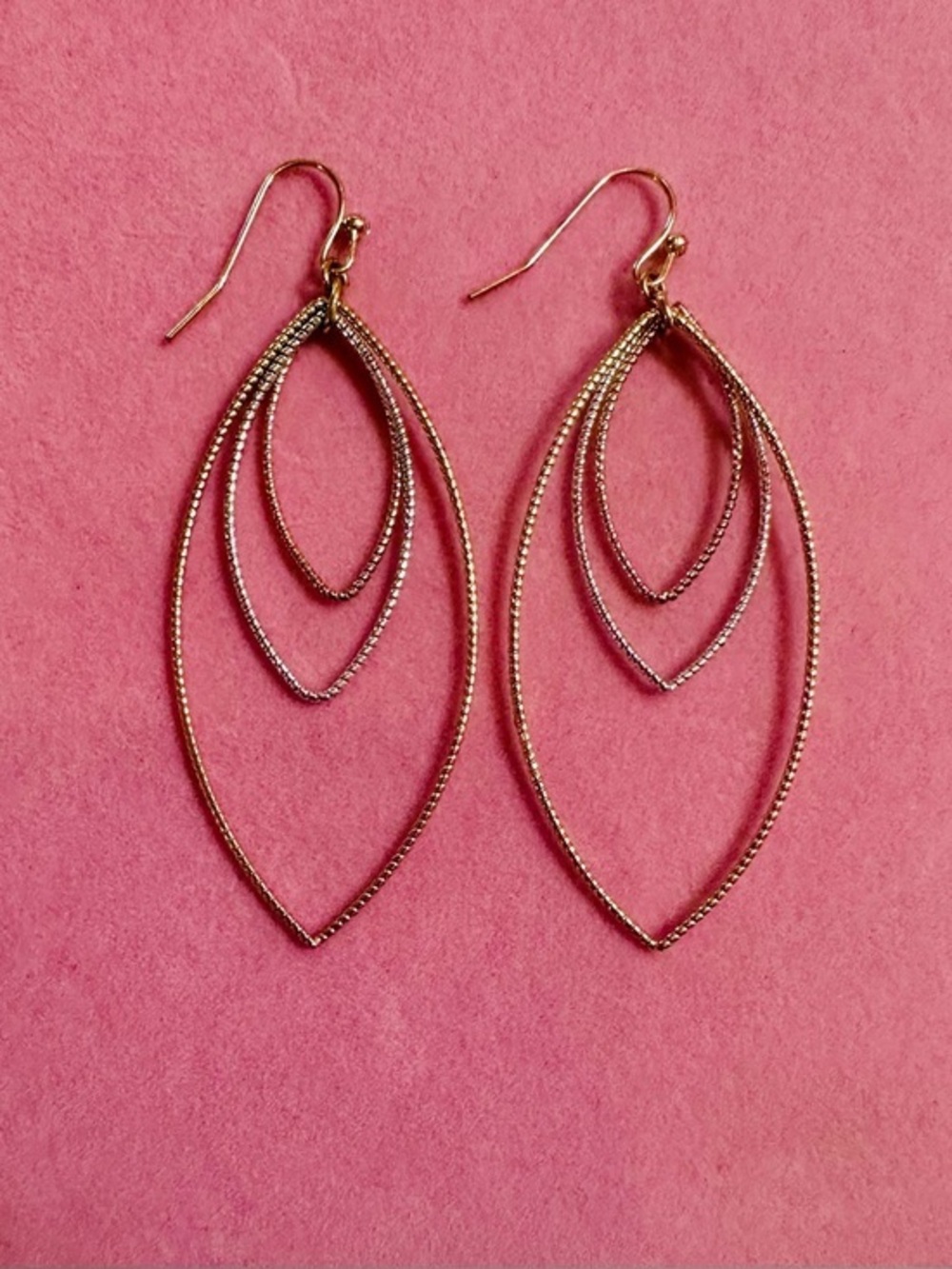 Mixed Metal Dangle Earrings